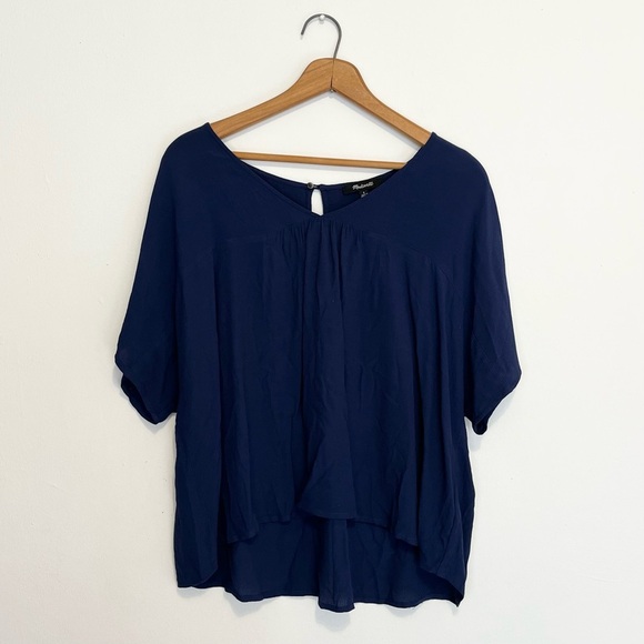Madewell Blue Dolman Sleeve V Neck Blouse Womens Size Small - Picture 2 of 11